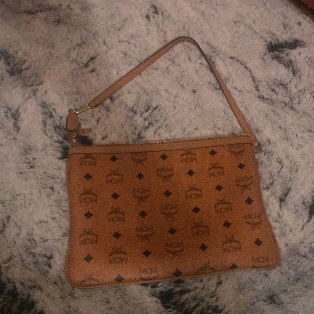 MCM cognac pouch